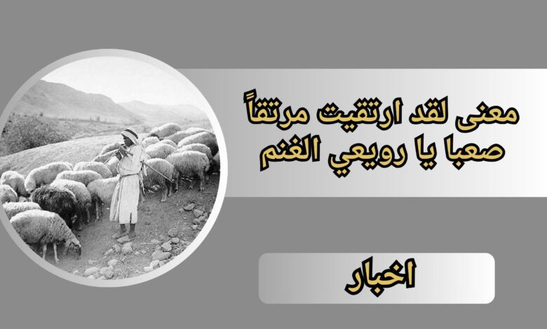 معنى لقد ارتقيت مرتقاً صعبا يا رويعي الغنم