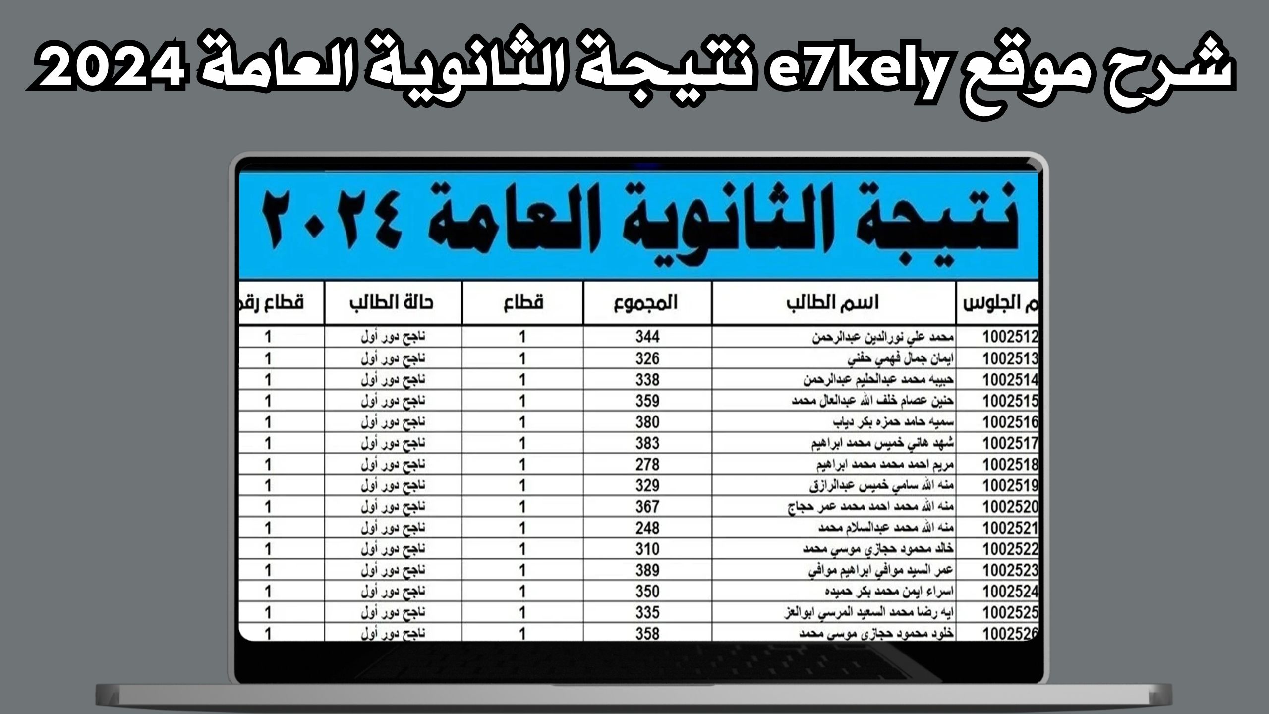 موقع احكيلي e7kely نتيجة الثانوية العامة 2024 بالاسم ورقم الجلوس