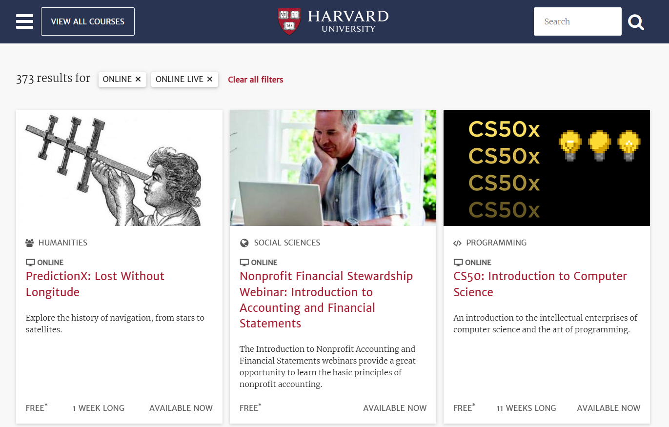 Harvard University Free Online Courses